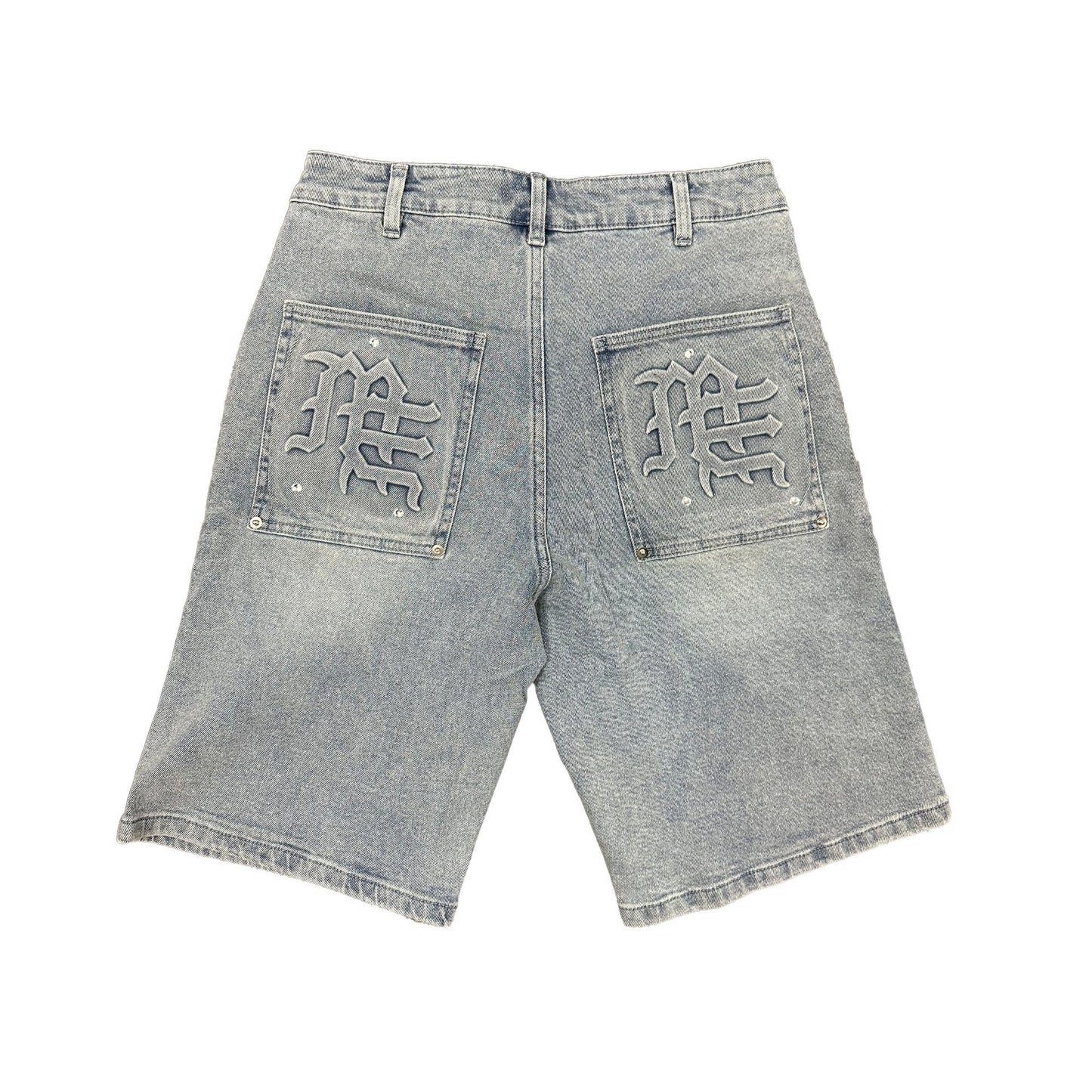 Mixed Emotion Paisley Denim Blue Shorts
