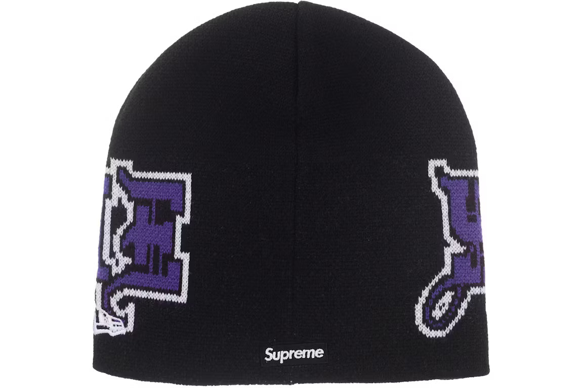 Supreme New Era Outline Beanie Black
