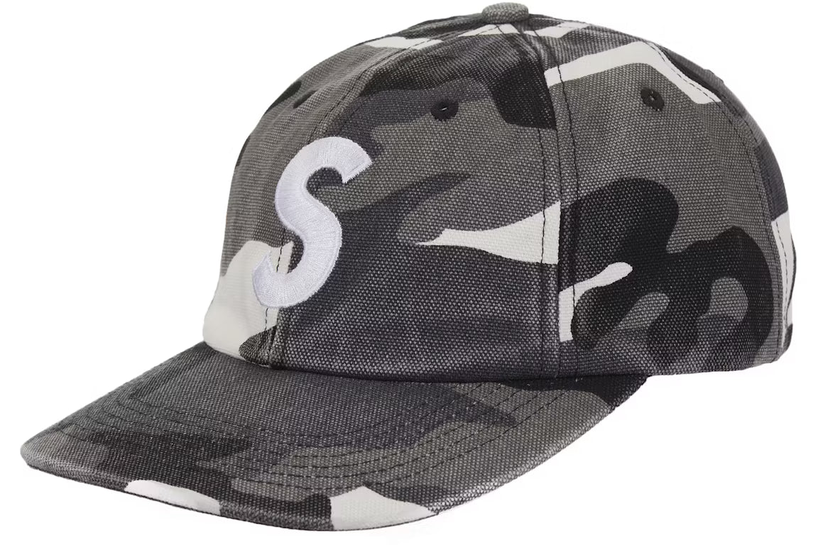 Supreme Pigment Coated Canvas S Logo 6-Panel Snow Camo