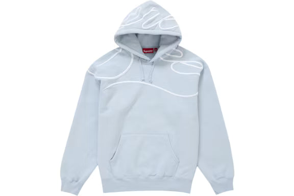 Supreme Shoulder Script Hooded Sweatshirt Dusty Blue