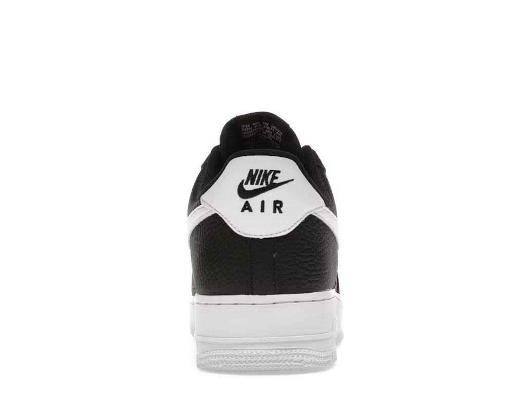 Air force 1 Black White Pebbled Leather
