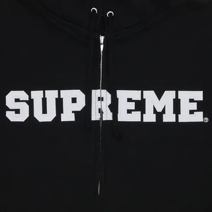 Supreme Collegiate Applique Zip Up Hooded Sweatshirt Black