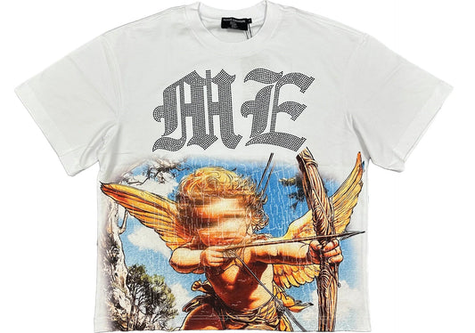 Mixed Emotion White Angel Rhinestone Tee