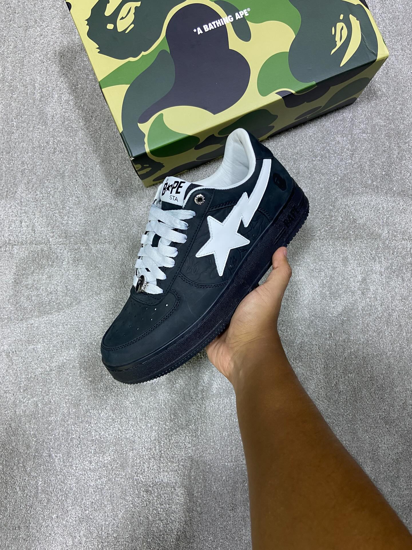 A Bathing Ape Bape Sta #4 Black White