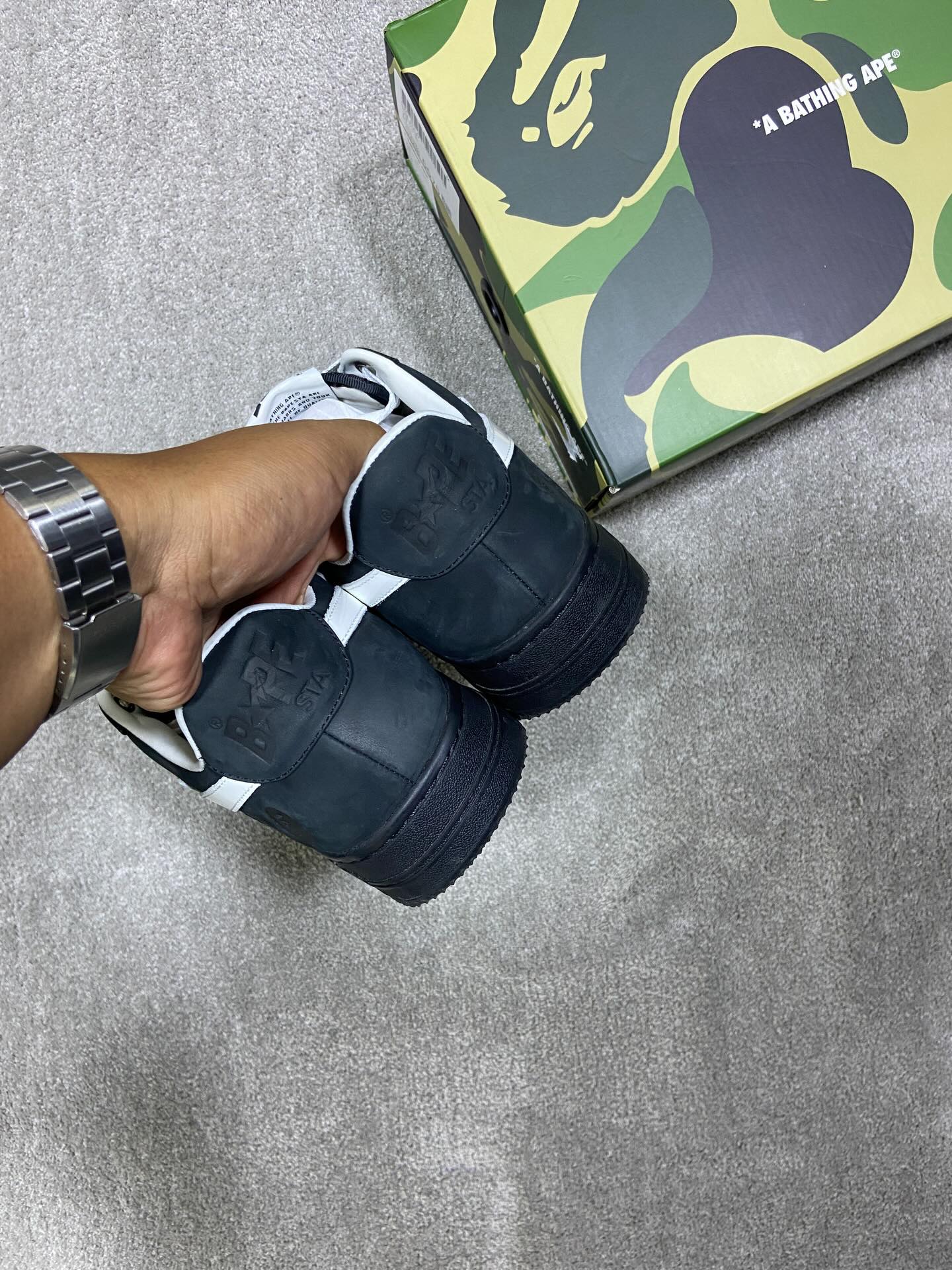 A Bathing Ape Bape Sta #4 Black White
