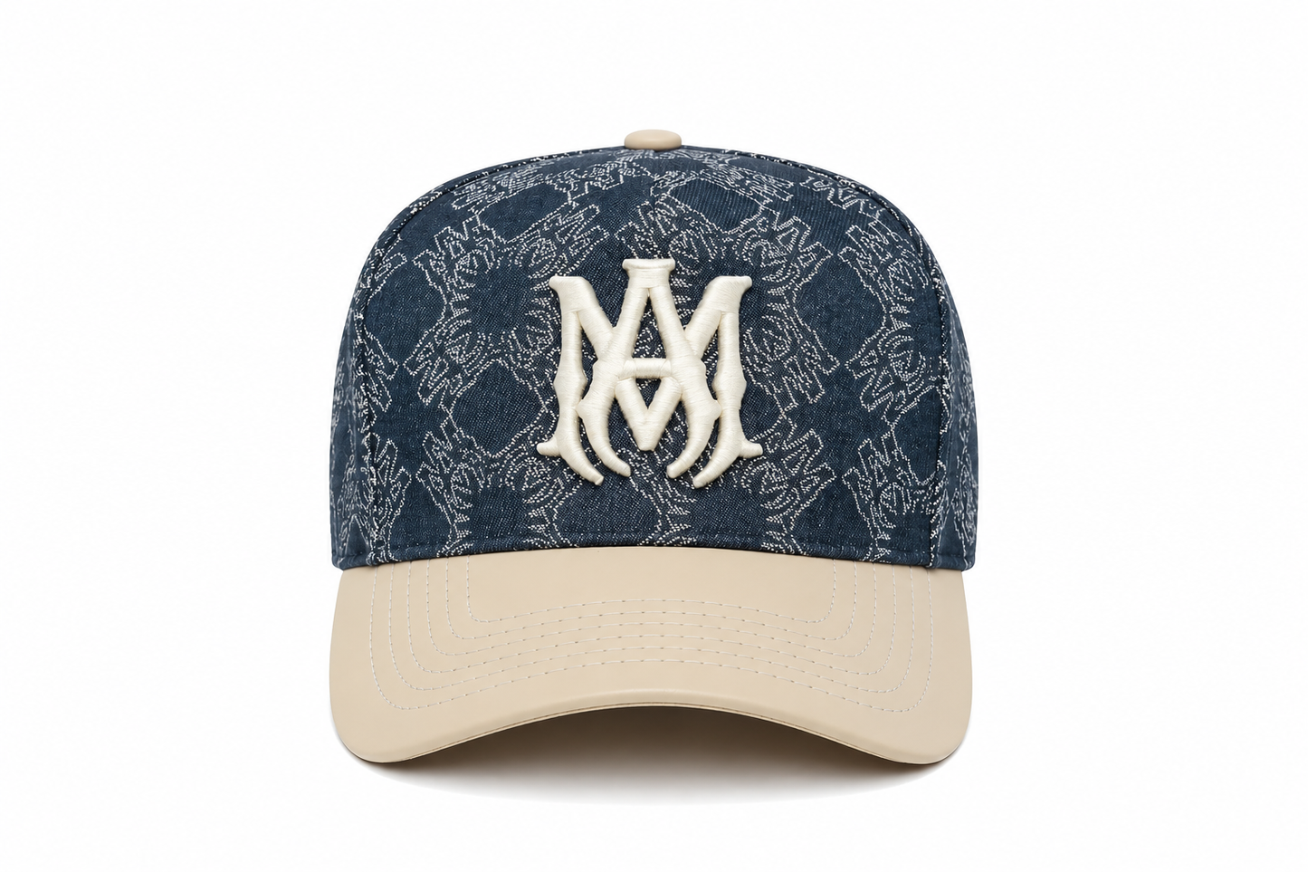 Amiri Ma Leather Brim Denim Hat Indigo