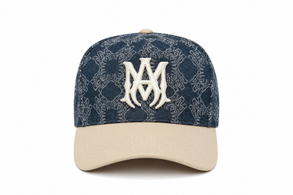 Amiri Ma Leather Brim Denim Hat Indigo