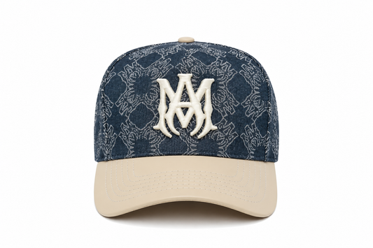 Amiri Ma Leather Brim Denim Hat Indigo