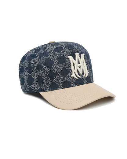 Amiri Ma Leather Brim Denim Hat Indigo