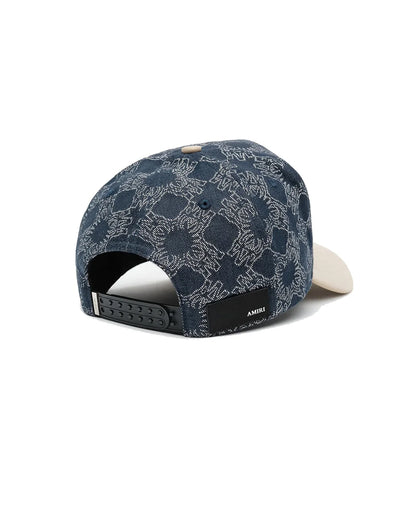 Amiri Ma Leather Brim Denim Hat Indigo
