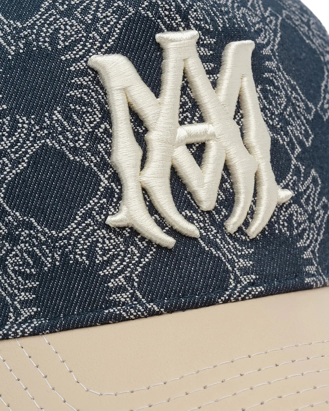 Amiri Ma Leather Brim Denim Hat Indigo