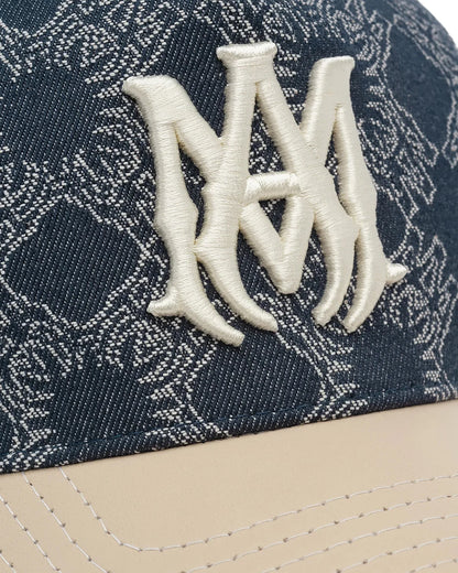Amiri Ma Leather Brim Denim Hat Indigo