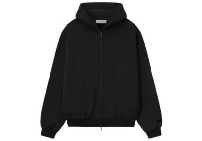 Essentials Embossed 90S Fit Fleece Zip-Up Hoodie Vintage Black