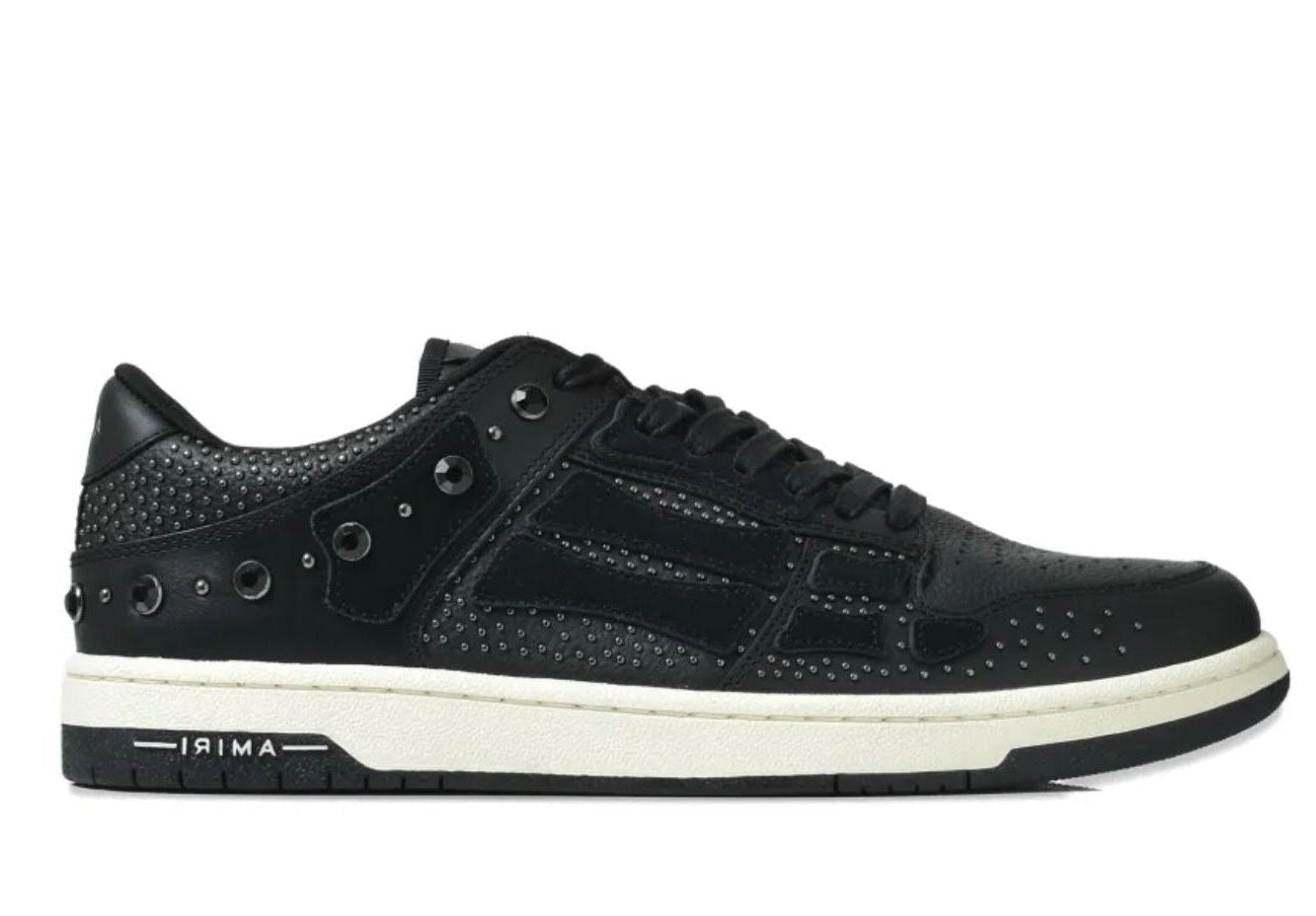 Amiri Skel Top Embellished Appliquéd Leather and Suede