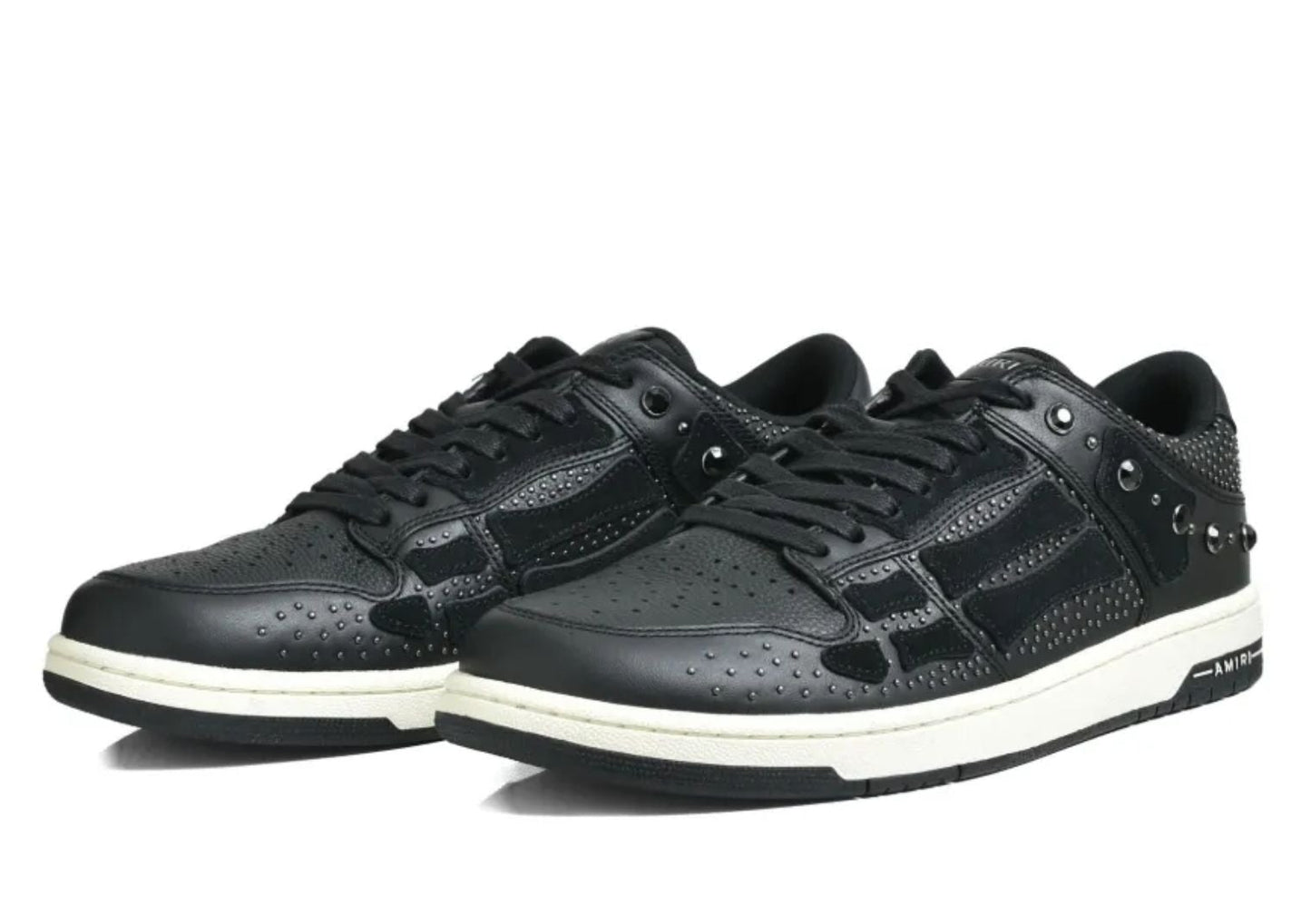 Amiri Skel Top Embellished Appliquéd Leather and Suede