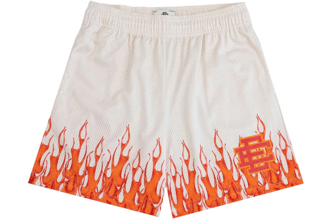 Eric Emanuel EE Basic/Core Burning Flames Short Off White/Red