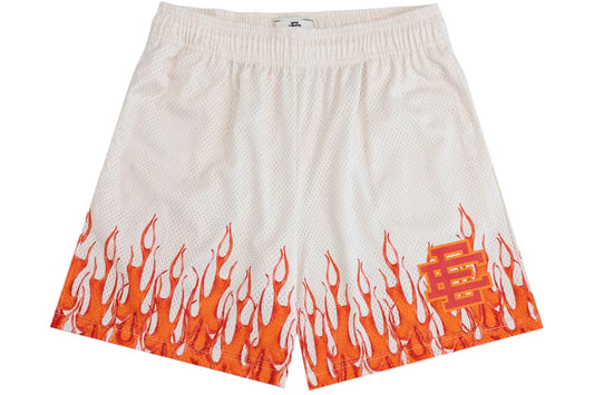 Eric Emanuel EE Basic/Core Burning Flames Short Off White/Red