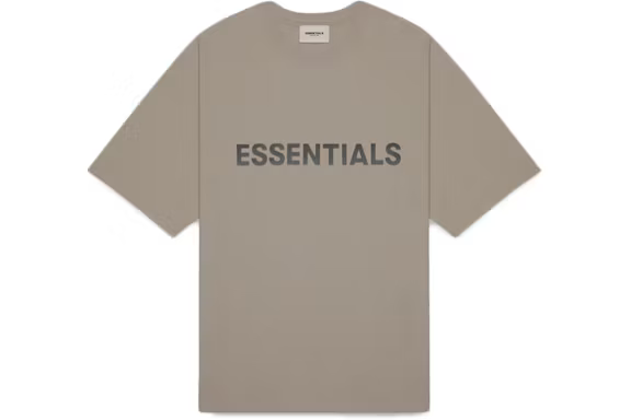Fear of God Essentials Boxy T-Shirt Applique Logo Taupe