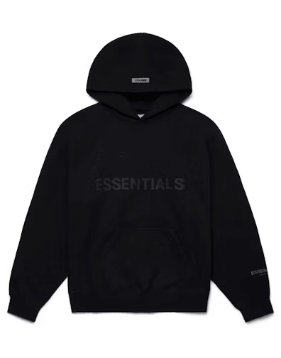 Fear of God Essentials Pullover Hoodie Applique Logo Black