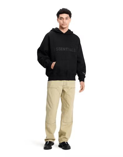 Fear of God Essentials Pullover Hoodie Applique Logo Black
