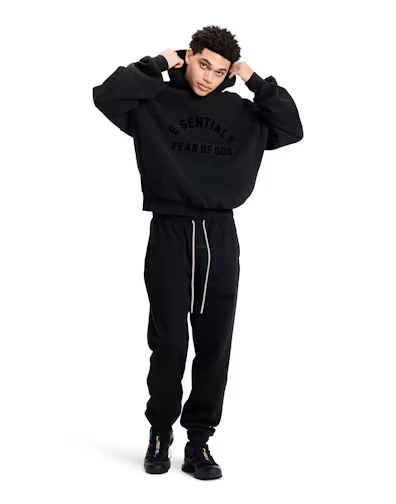 Fear of God Essentials Arch Logo Hoodie Jet Black