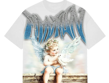 Mixed Emotion White Dove Rhinestone Tee