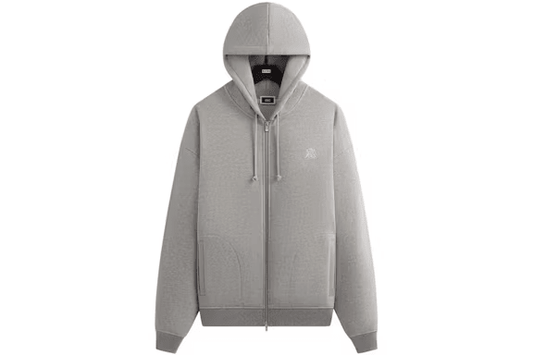 Kith Suede Fleece Nelson Full Zip Hoodie Medium Heather Grey