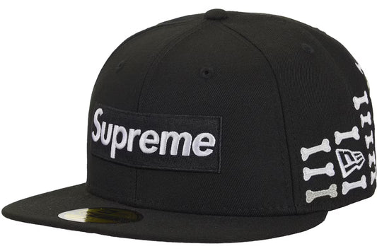Supreme Bones Box Logo New Era 59Fifty Fitted Hat Black