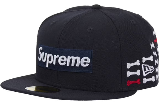 Supreme Bones Box Logo New Era 59Fifty Fitted Hat Navy