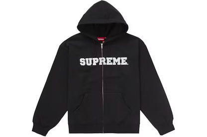 Supreme Collegiate Applique Zip Up Hooded Sweatshirt Black