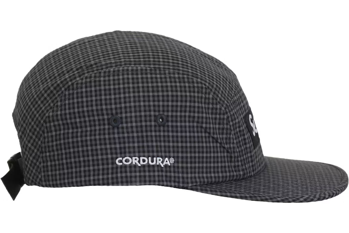 Supreme Cordura Plaid Camp Cap Black