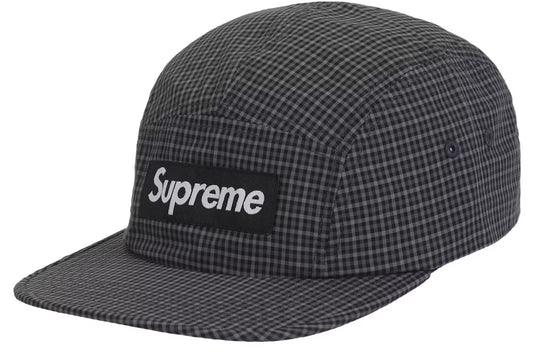 Supreme Cordura Plaid Camp Cap Black