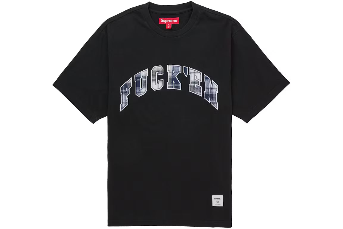 Supreme Fuck Em Plaid S/S Top Black
