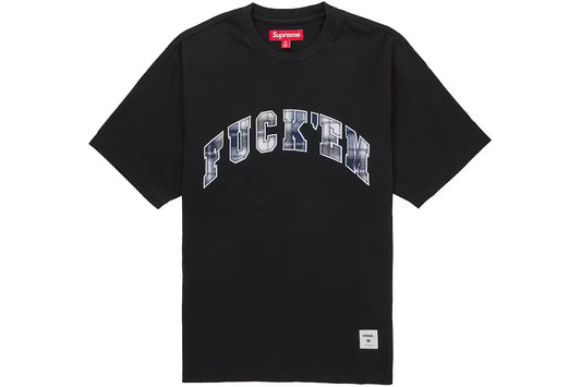 Supreme Fuck Em Plaid S/S Top Black