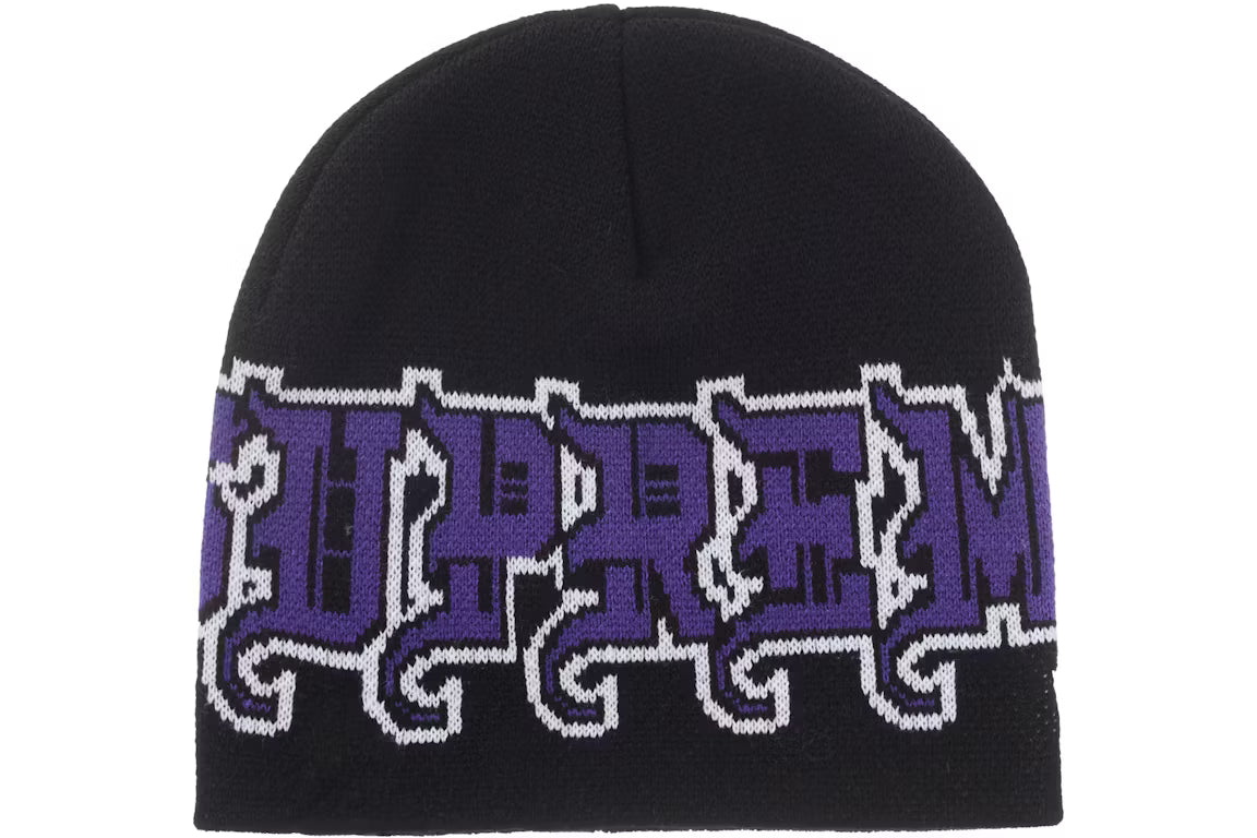 Supreme New Era Outline Beanie Black