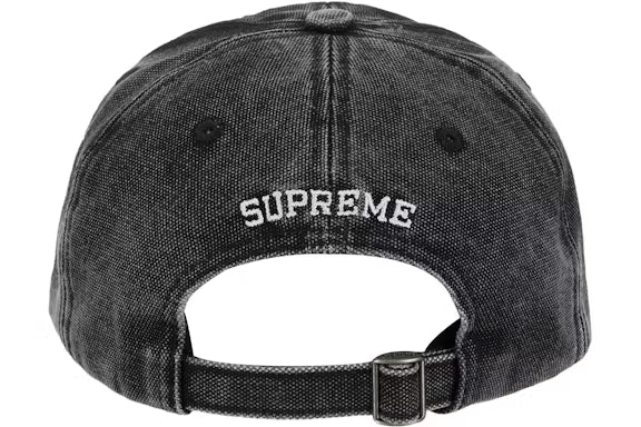 Supreme Pigment Coated S Logo 6-Panel Cap (SS26) Black