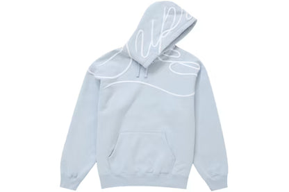 Supreme Shoulder Script Hooded Sweatshirt Dusty Blue
