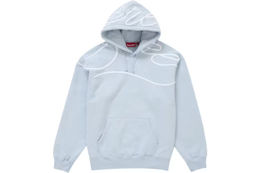 Supreme Shoulder Script Hooded Sweatshirt Dusty Blue
