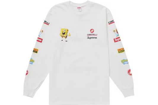 Supreme SpongeBob/Castelli Racing L/S Tee White