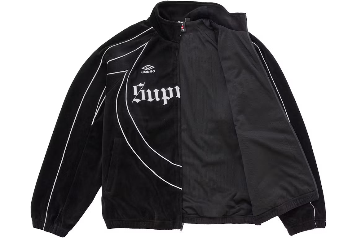 Supreme Umbro Velour Track Jacket Black