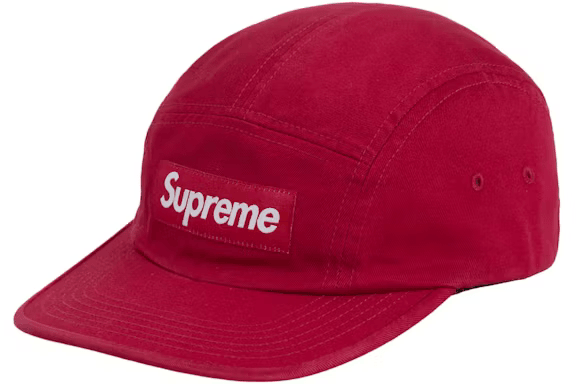 Supreme Washed Chino Twill Camp Cap Red