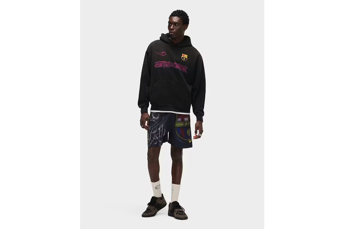 Travis Scott x Nike x FC Barcelona Spray Logo Hoodie Black