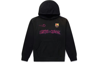 Travis Scott x Nike x FC Barcelona Spray Logo Hoodie Black