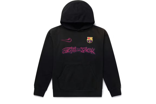 Travis Scott x Nike x FC Barcelona Spray Logo Hoodie Black