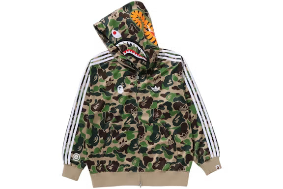 adidas x BAPE Relaxed Fit Track Camo Shark Full Zip Hoodie