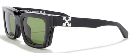 Off White Clip On Square Sunglasses Black Green