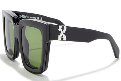 Off White Clip On Square Sunglasses Black Green