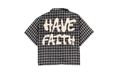 Watson Have Faith Short Sleeve Flannel Shirt Black