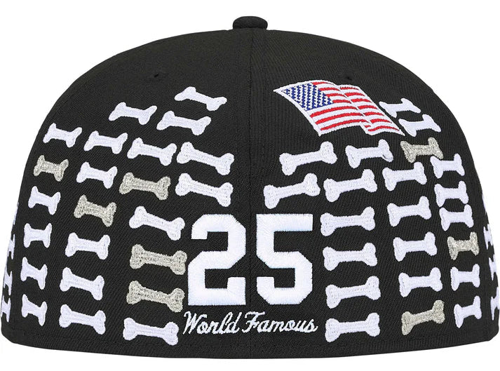 Supreme Bones Box Logo New Era 59Fifty Fitted Hat Black