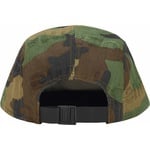 Supreme Jacquard Logos Denim Camp Cap Woodland Camo